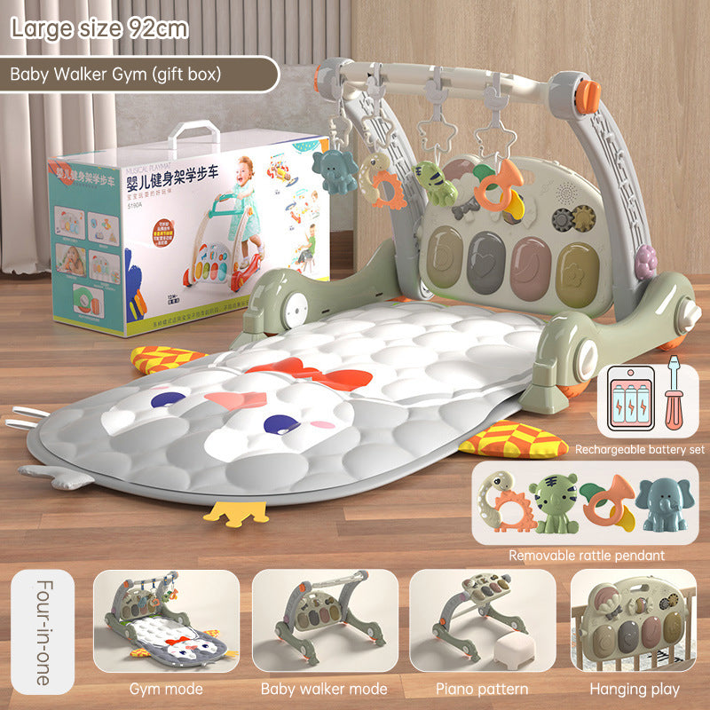 4-in-1 Foldable Baby Gym Play Mat with Piano