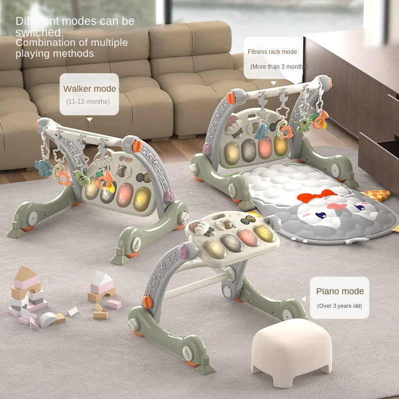 4-in-1 Foldable Baby Gym Play Mat with Piano