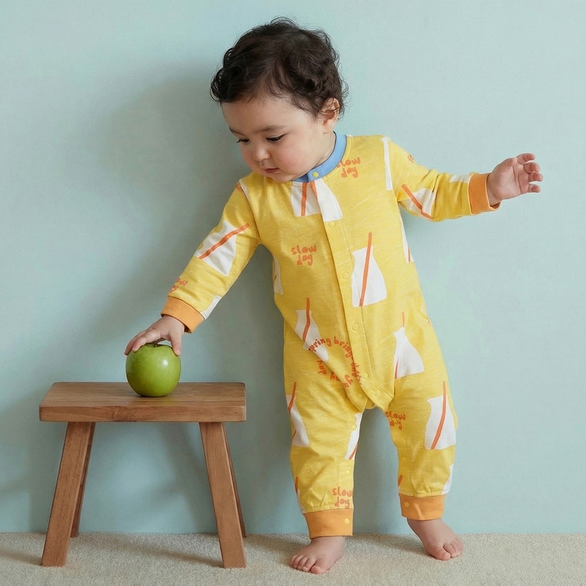 Cotton Long-Sleeve Baby Romper