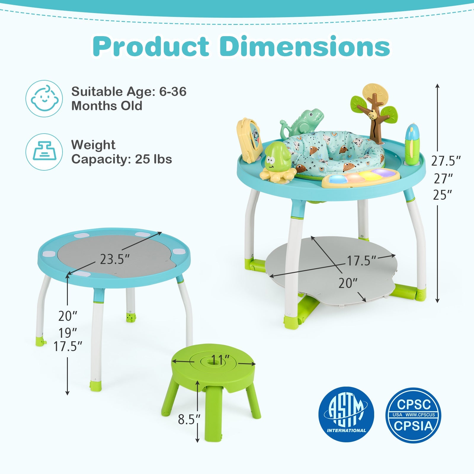 5-in-1 Baby Activity Center with Bounce Seat