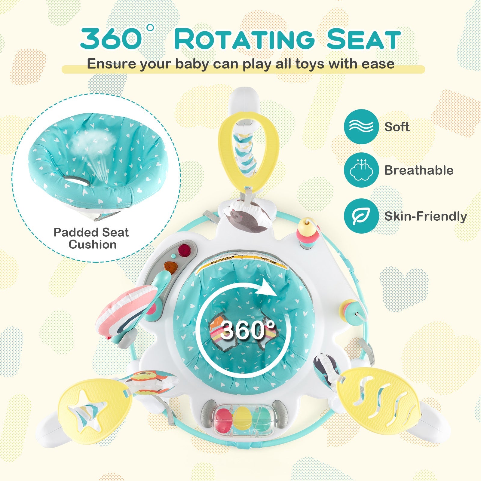 Height-Adjustable Baby Bouncer Activity Center