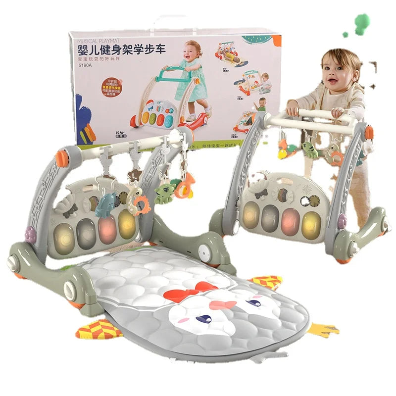 4-in-1 Foldable Baby Gym Play Mat with Piano