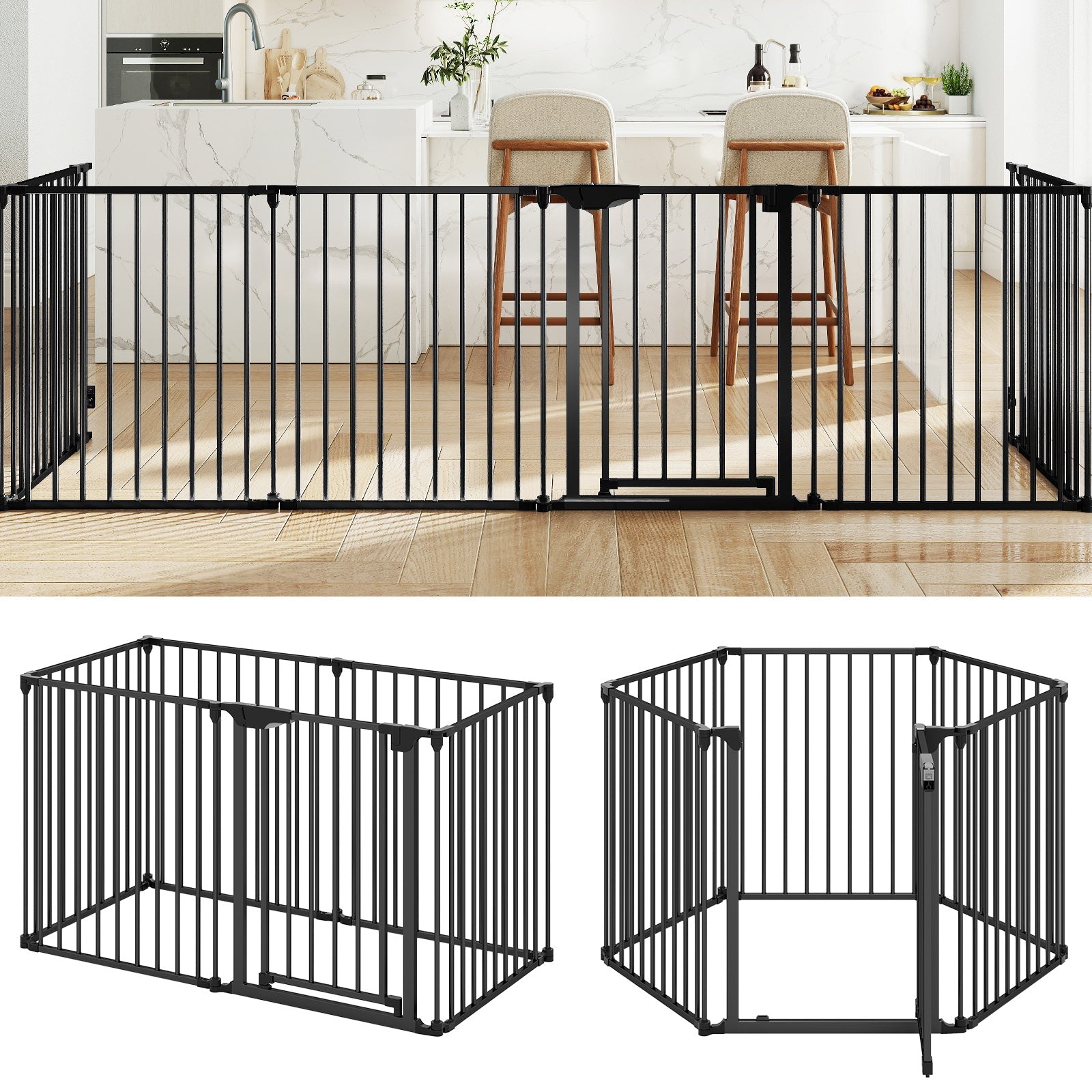 Extra-Wide Adjustable Baby and Pet Safety Gate