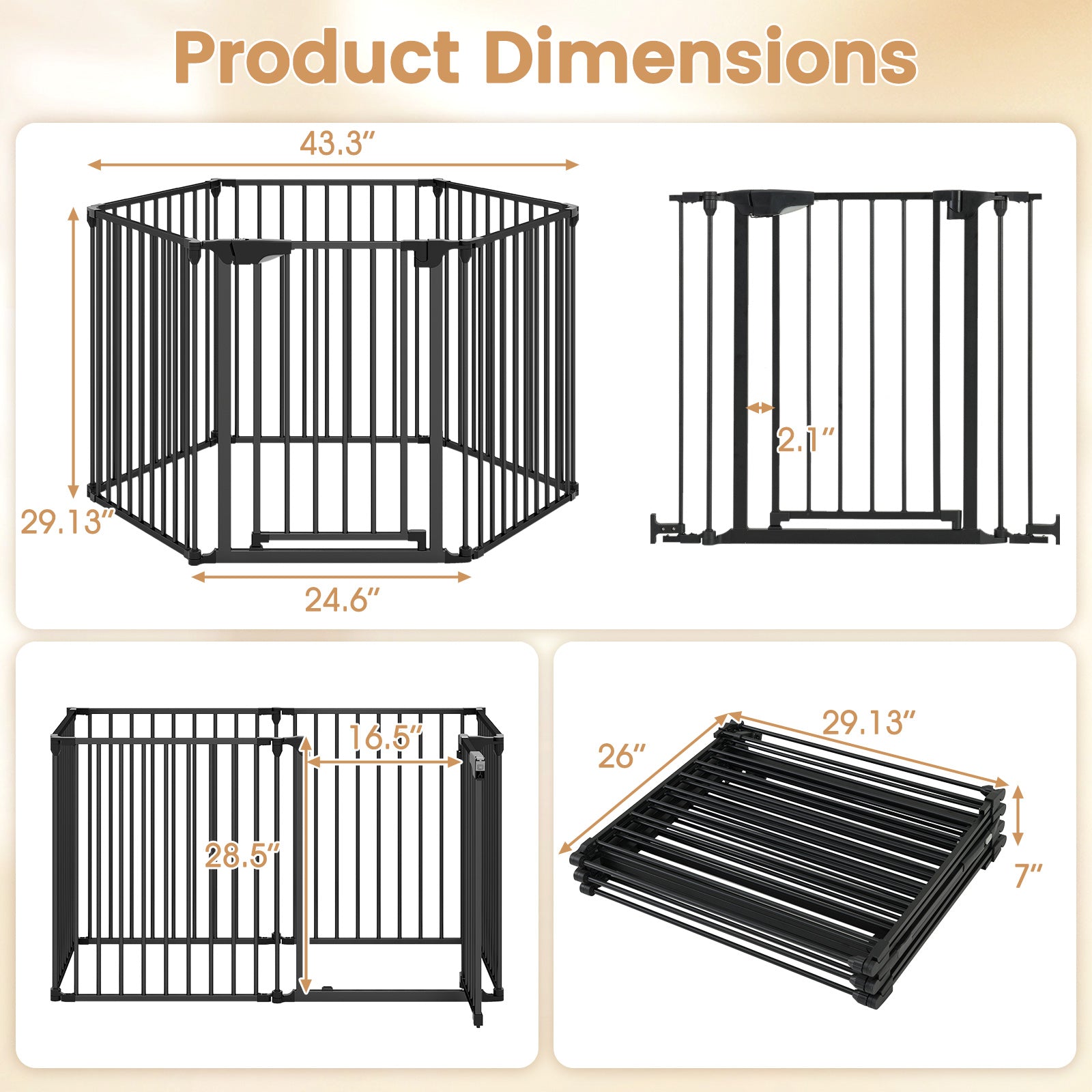 Extra-Wide Adjustable Baby and Pet Safety Gate