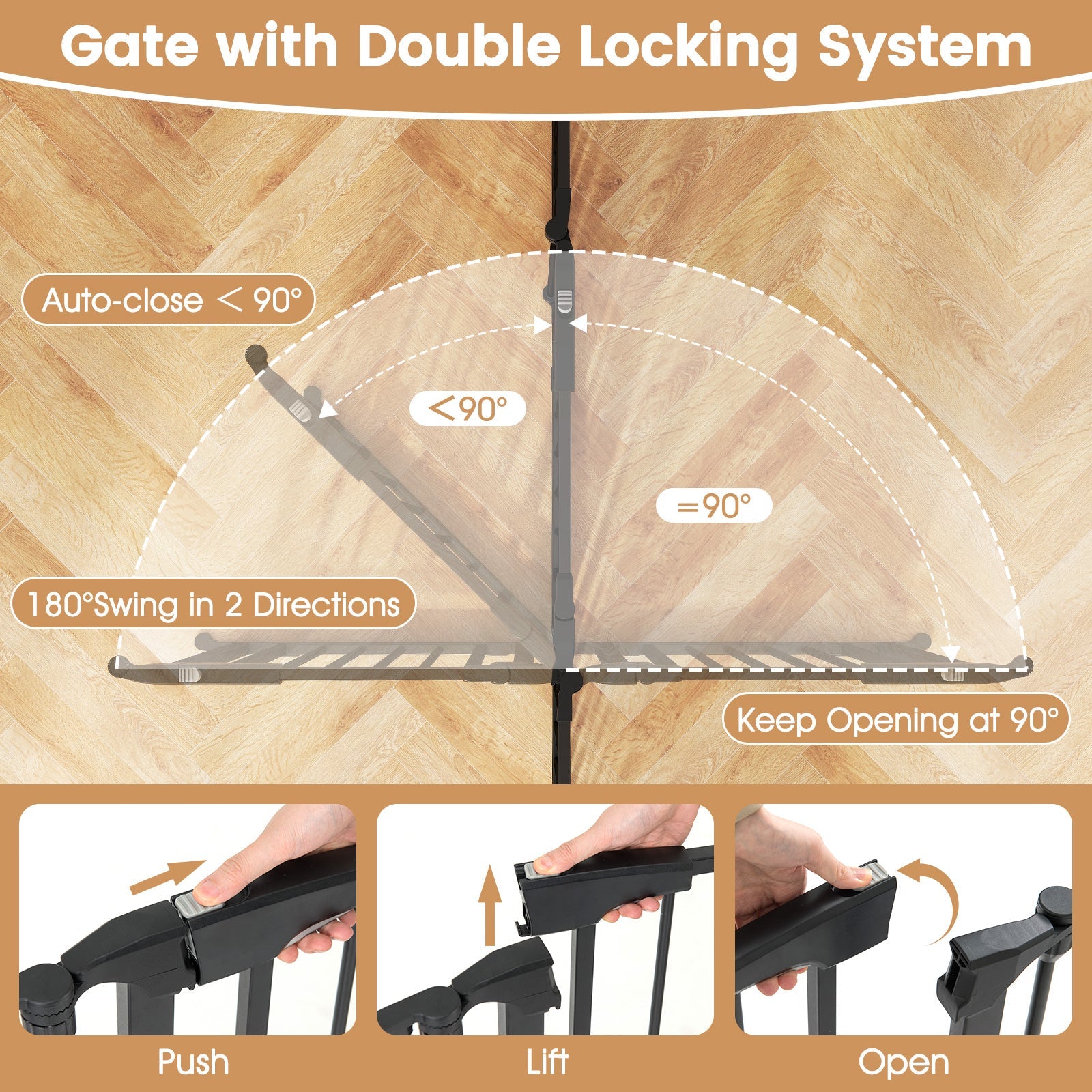 Extra-Wide Adjustable Baby and Pet Safety Gate