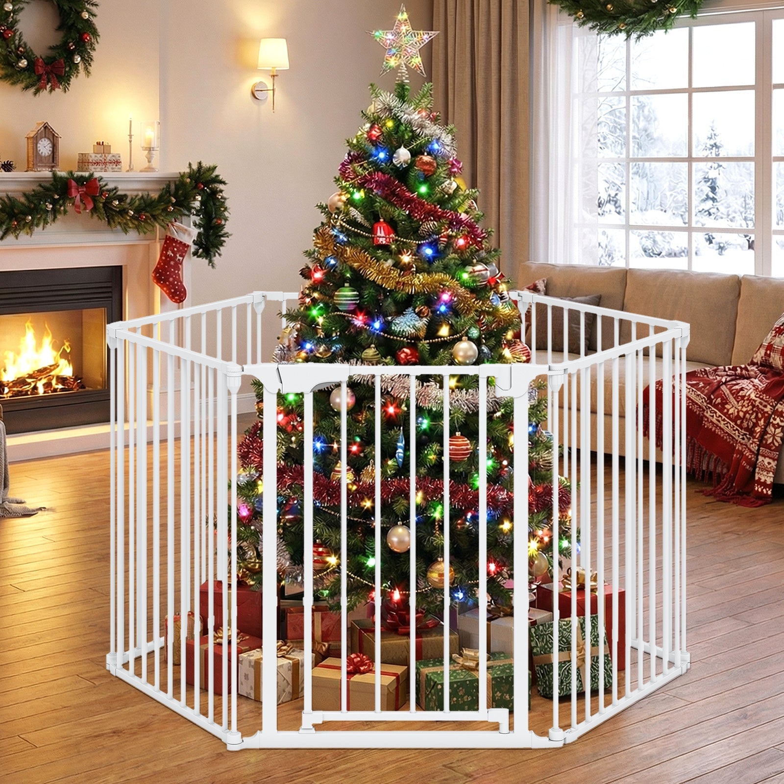 Extra-Wide Adjustable Baby and Pet Safety Gate