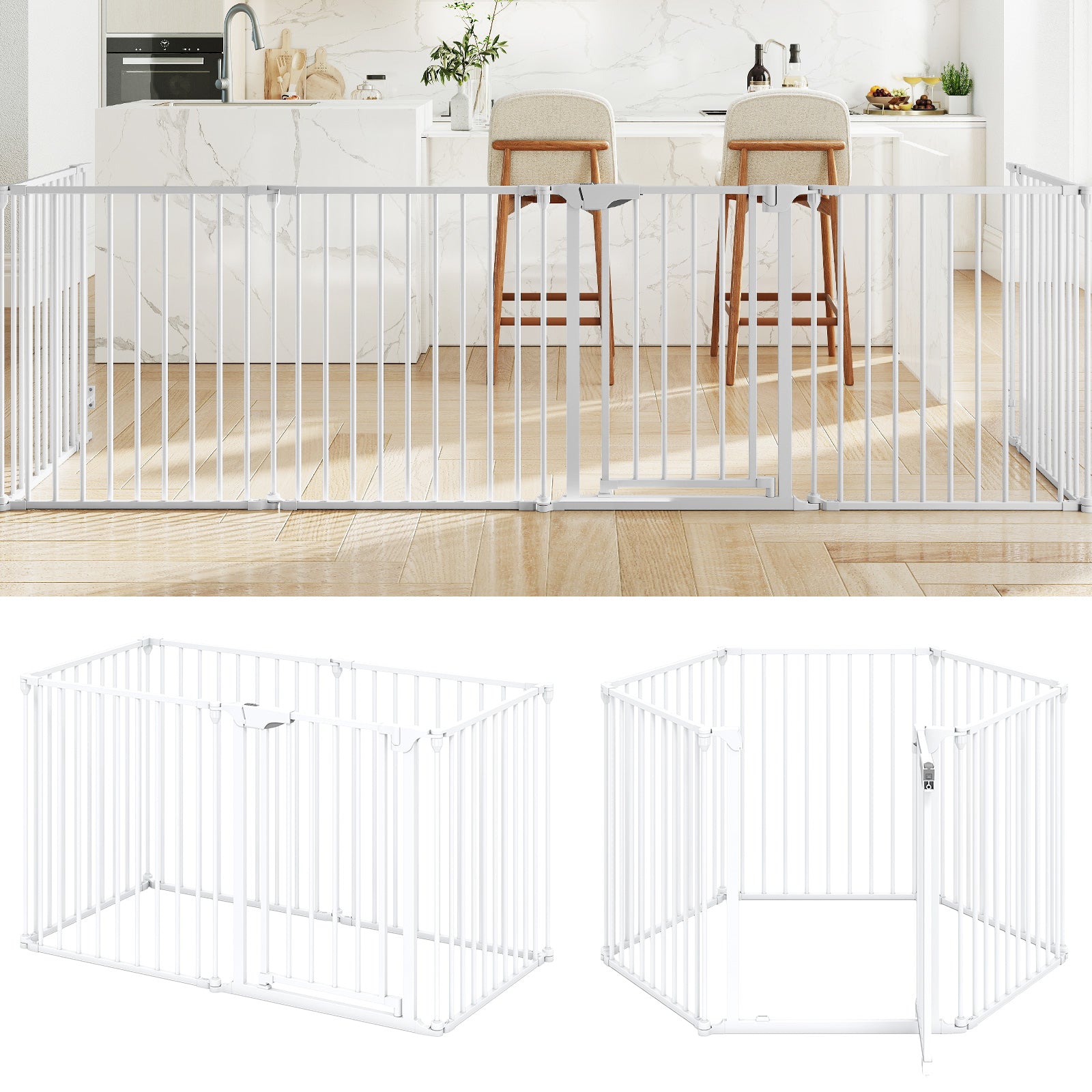 Extra-Wide Adjustable Baby and Pet Safety Gate