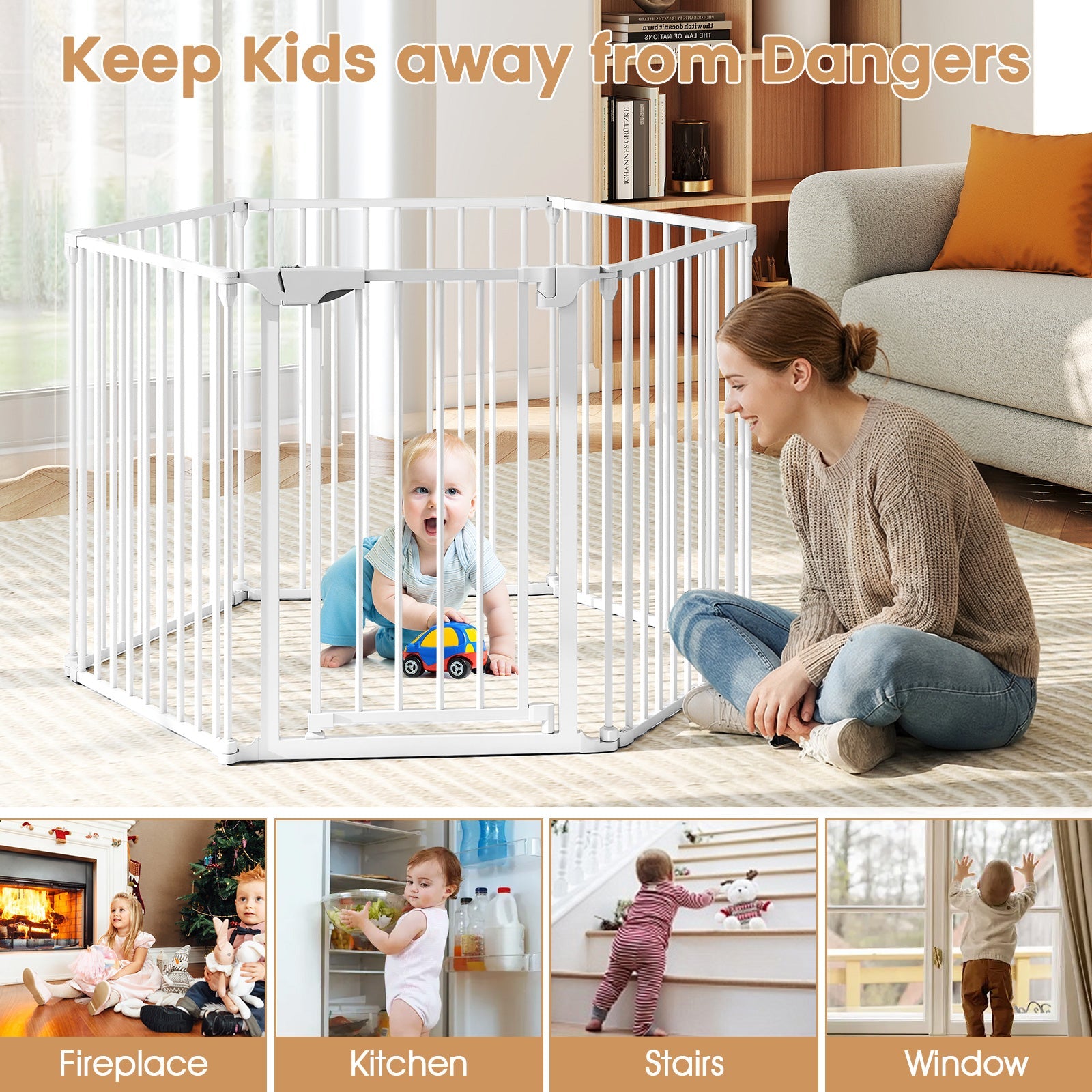 Extra-Wide Adjustable Baby and Pet Safety Gate