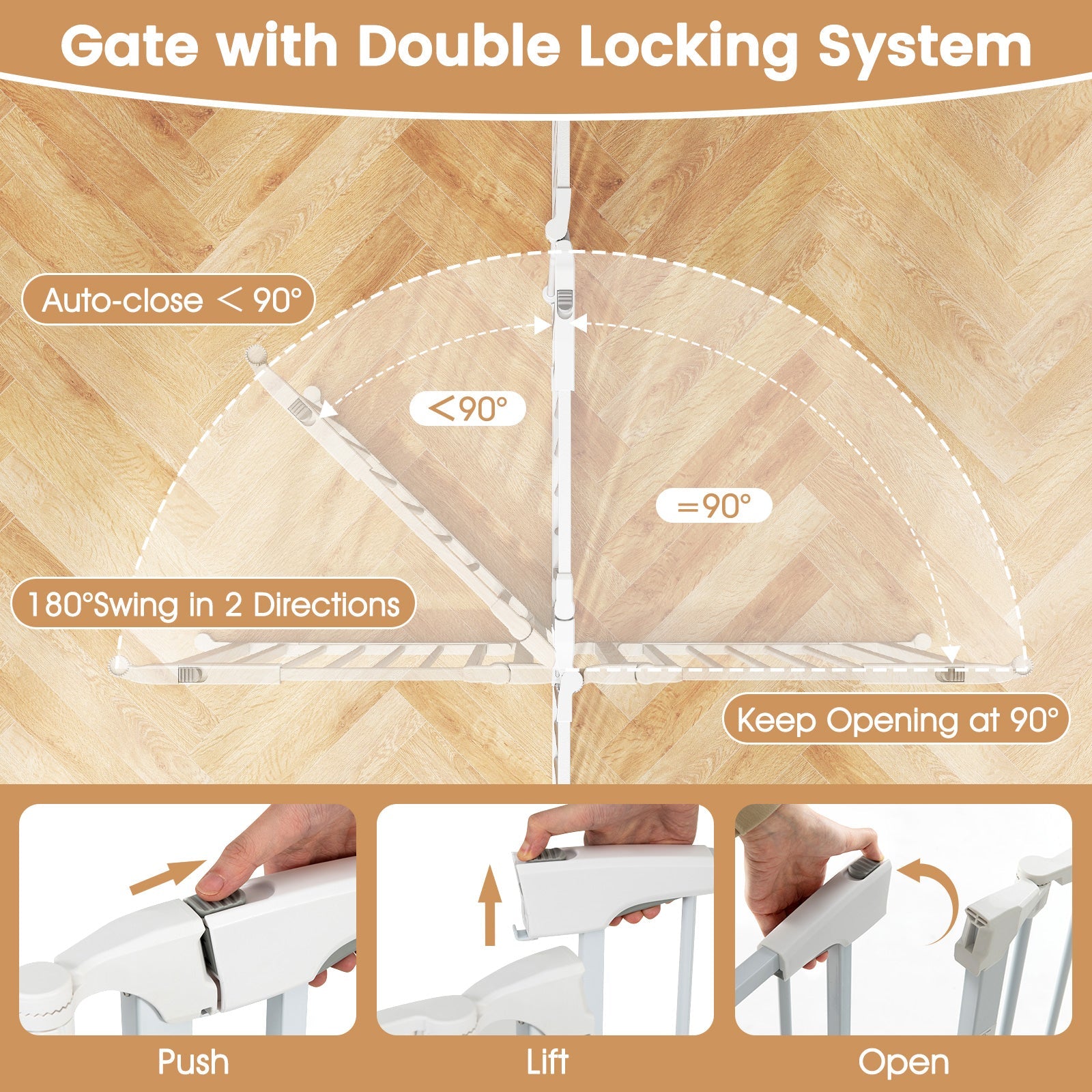 Extra-Wide Adjustable Baby and Pet Safety Gate