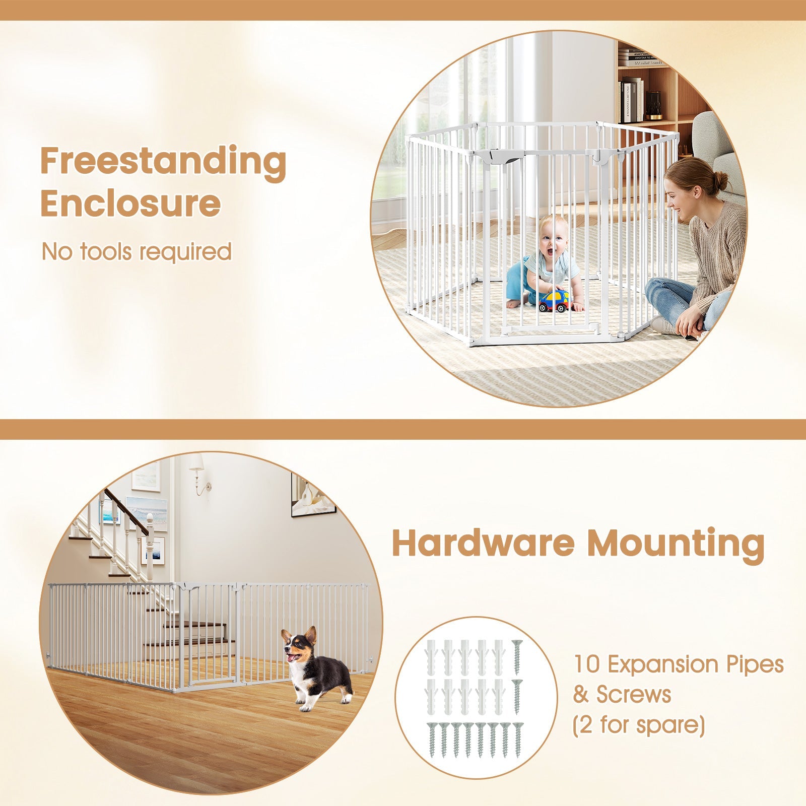 Extra-Wide Adjustable Baby and Pet Safety Gate