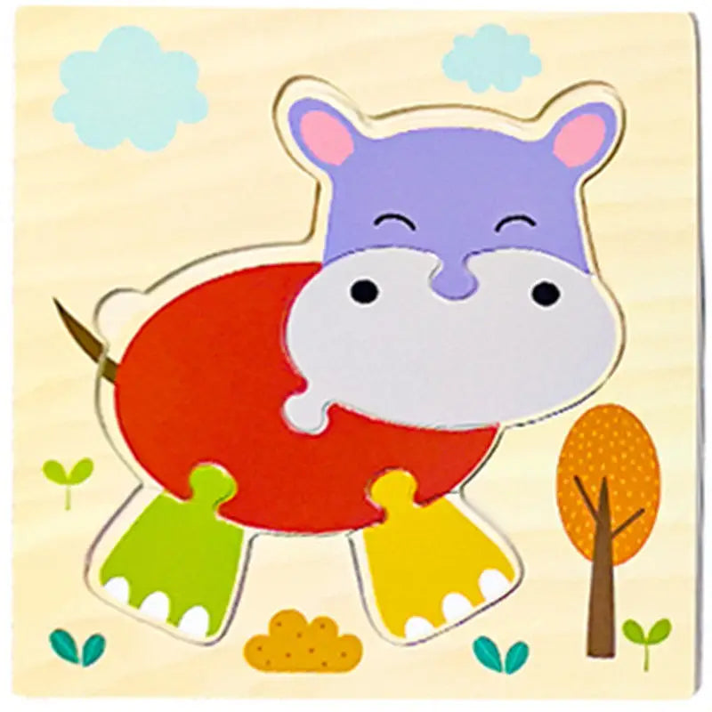 Wooden 3D Animal Tangram Puzzle for Kids