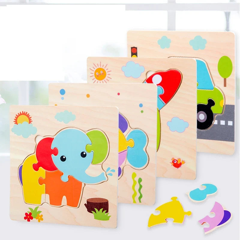Wooden 3D Animal Tangram Puzzle for Kids