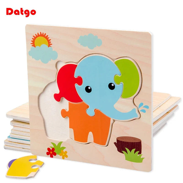 Wooden 3D Animal Tangram Puzzle for Kids