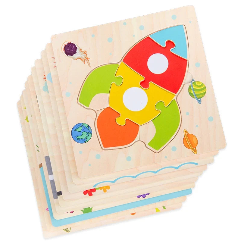 Wooden 3D Animal Tangram Puzzle for Kids