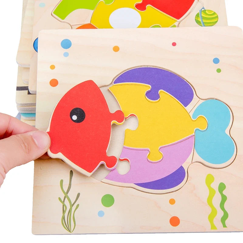 Wooden 3D Animal Tangram Puzzle for Kids