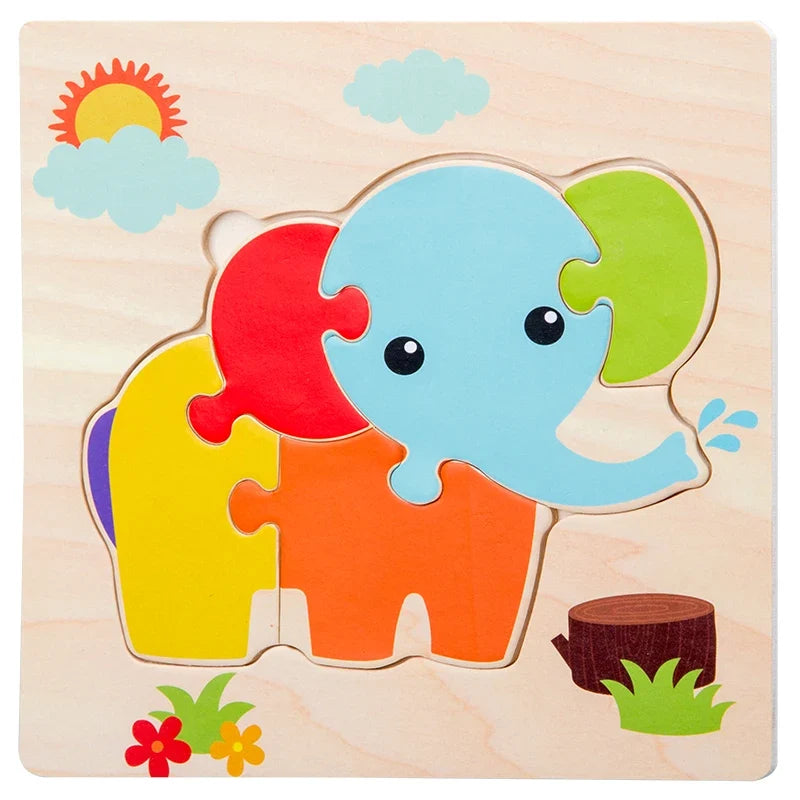 Wooden 3D Animal Tangram Puzzle for Kids