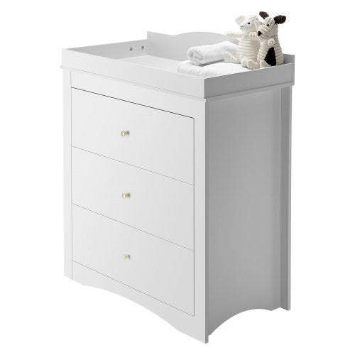 White Baby Changing Table Dresser with 3 Drawers