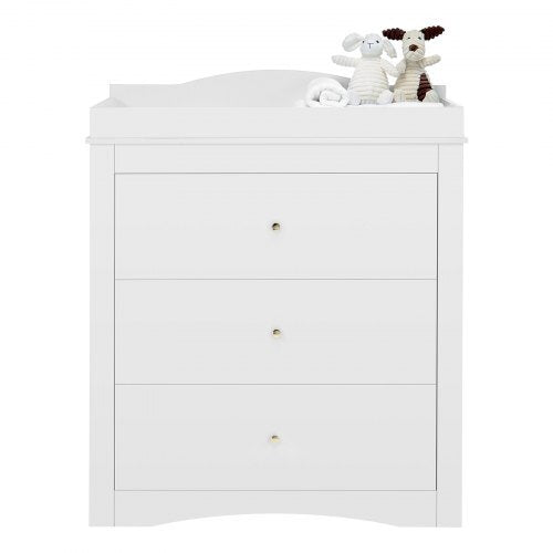 White Baby Changing Table Dresser with 3 Drawers