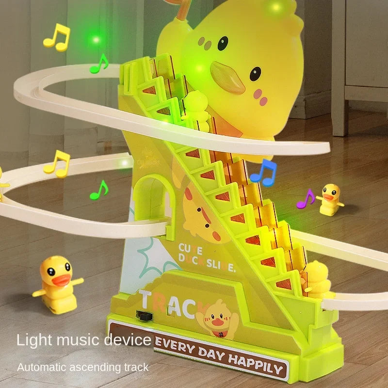 Stair-Climbing Duck Toy with Lights and Music
