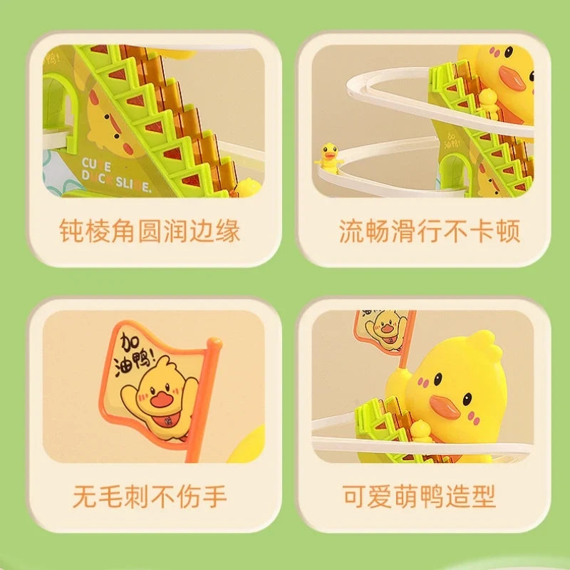 Stair-Climbing Duck Toy with Lights and Music