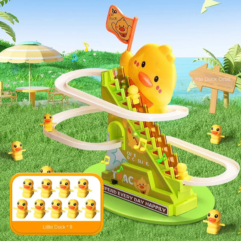 Stair-Climbing Duck Toy with Lights and Music