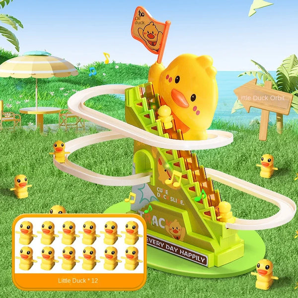Stair-Climbing Duck Toy with Lights and Music
