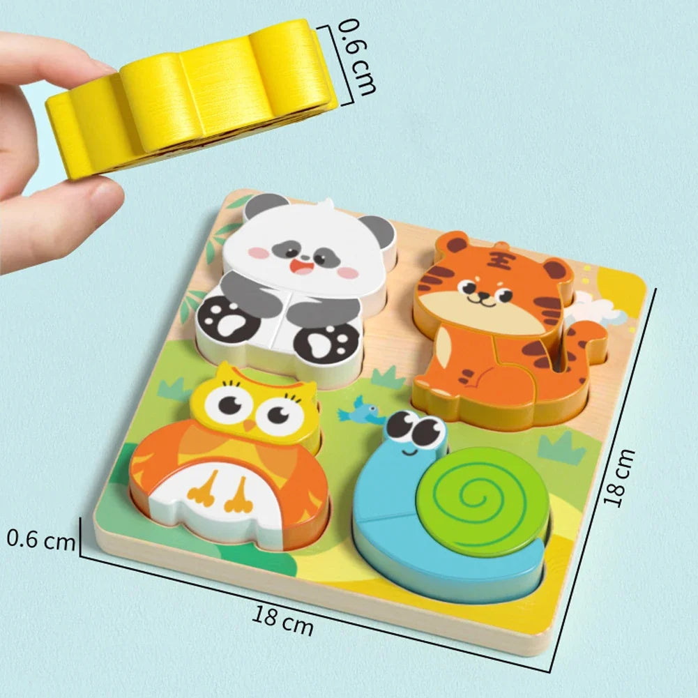 4-in-1 Wooden 3D Animal Puzzle for Kids
