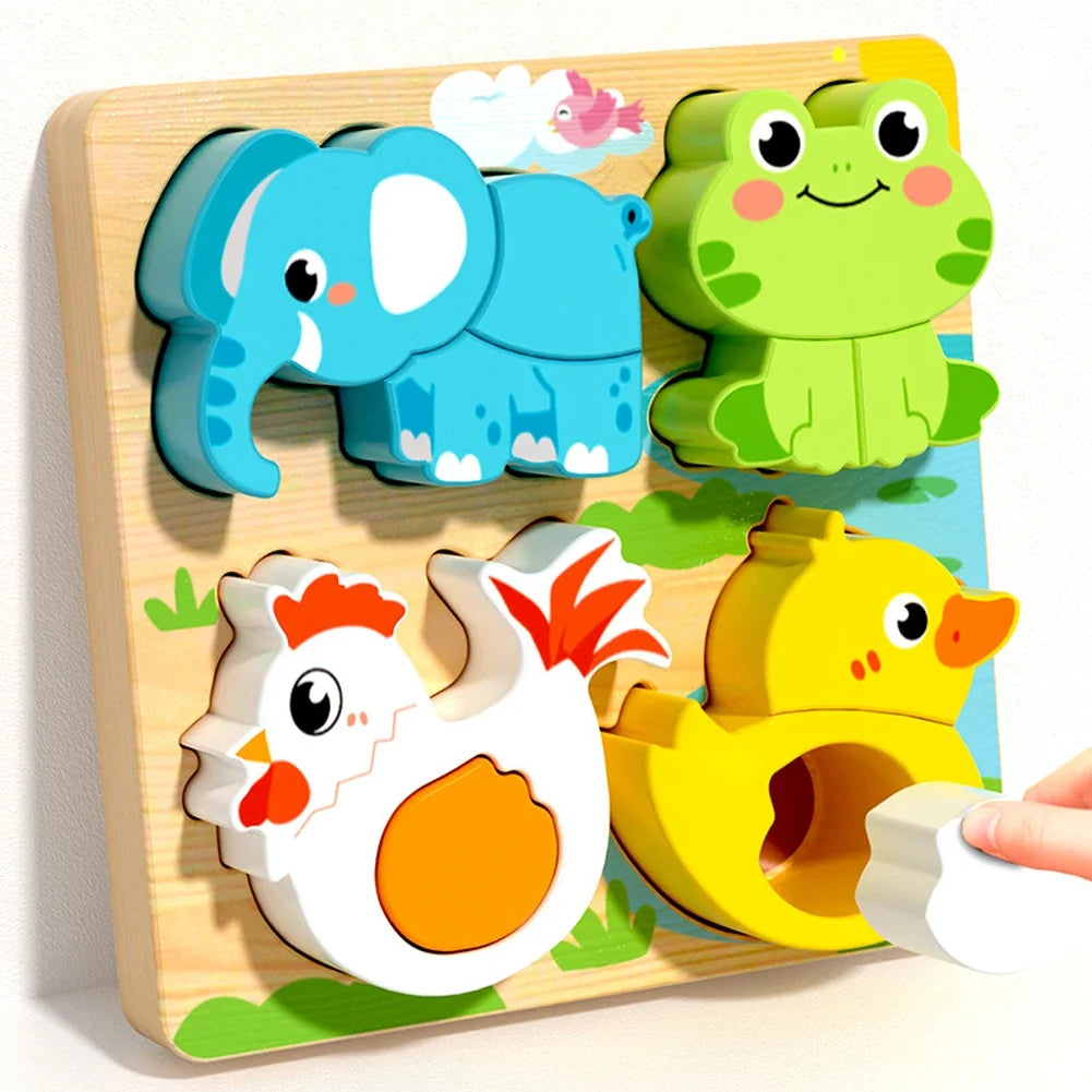 4-in-1 Wooden 3D Animal Puzzle for Kids