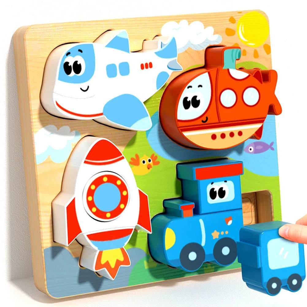4-in-1 Wooden 3D Animal Puzzle for Kids