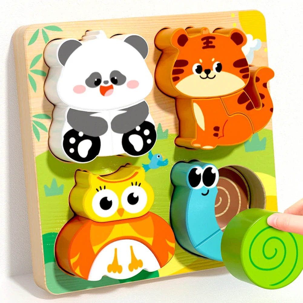 4-in-1 Wooden 3D Animal Puzzle for Kids