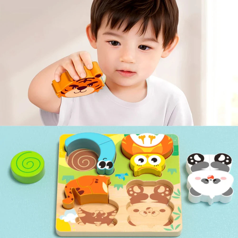 4-in-1 Wooden 3D Animal Puzzle for Kids