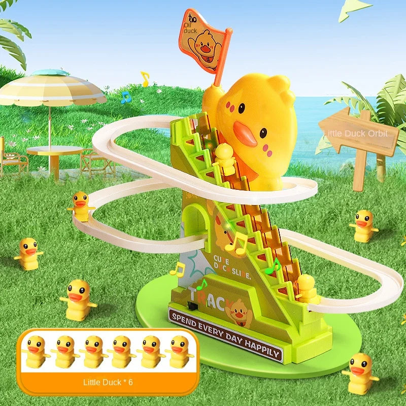 Stair-Climbing Duck Toy with Lights and Music
