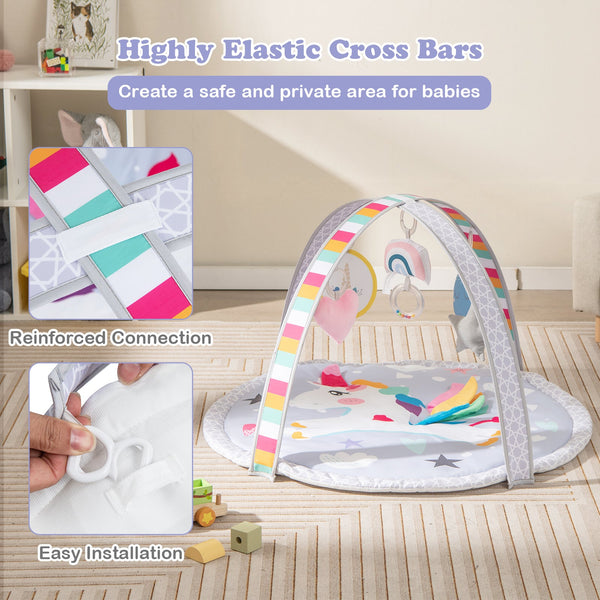 7-in-1 Baby Play Gym Mat with Detachable Toys