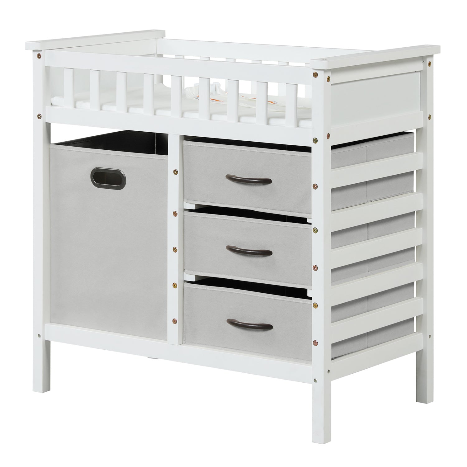 Wooden Baby Changing Table with 3 Storage Drawers