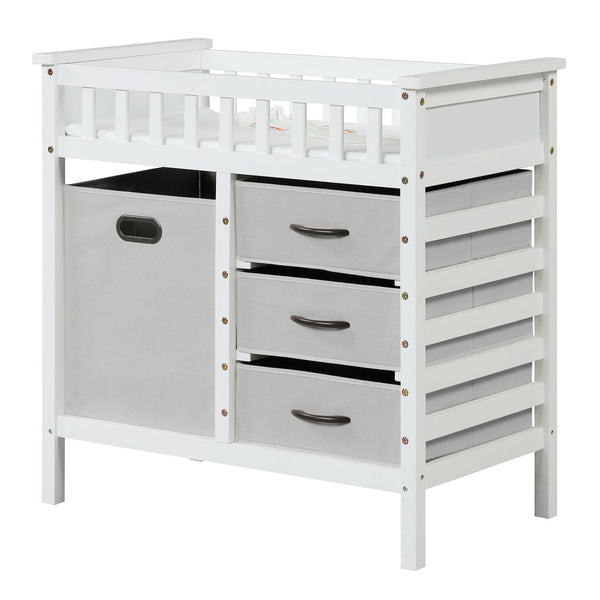 Wooden Baby Changing Table with 3 Storage Drawers