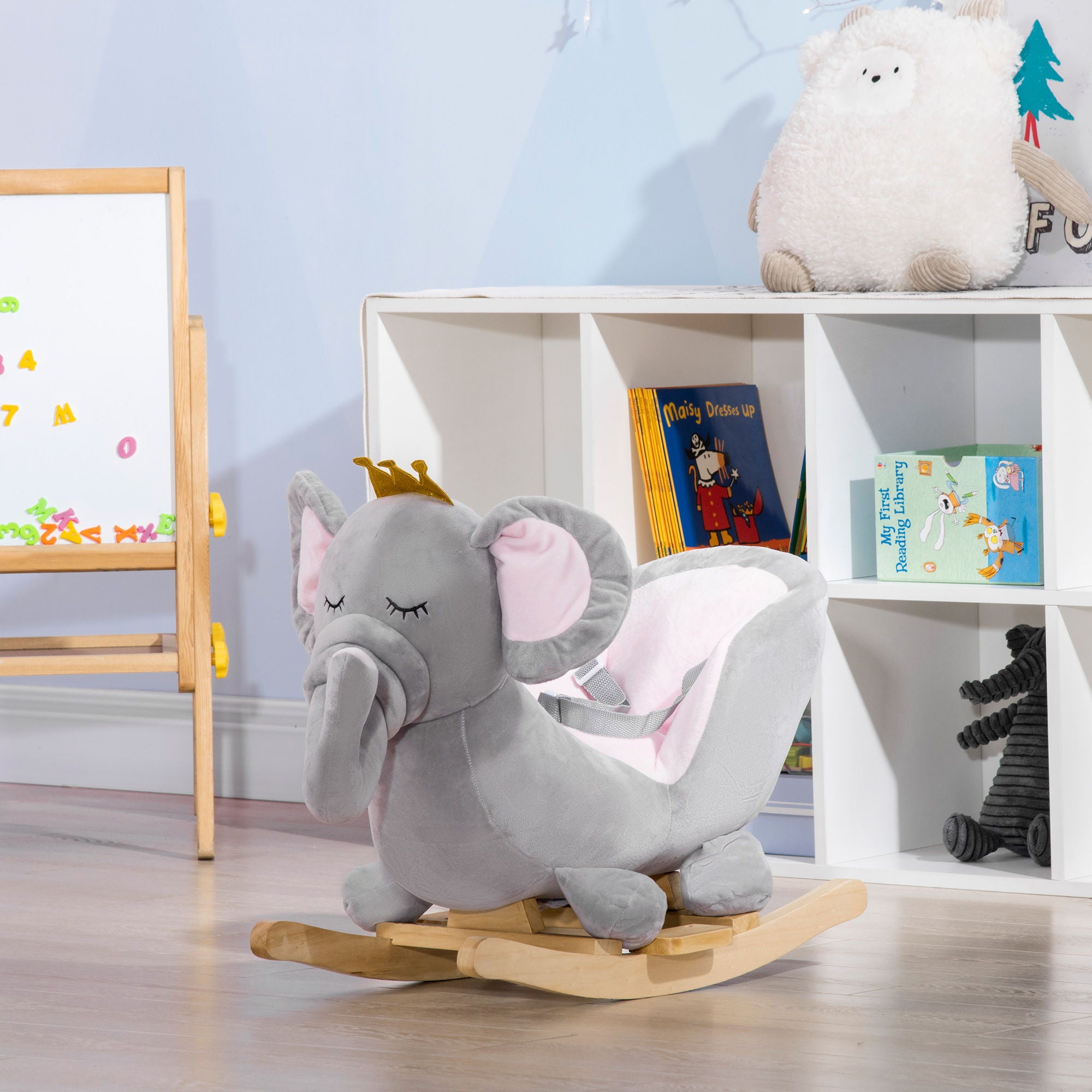 Gray Elephant Rocking Horse with Sound