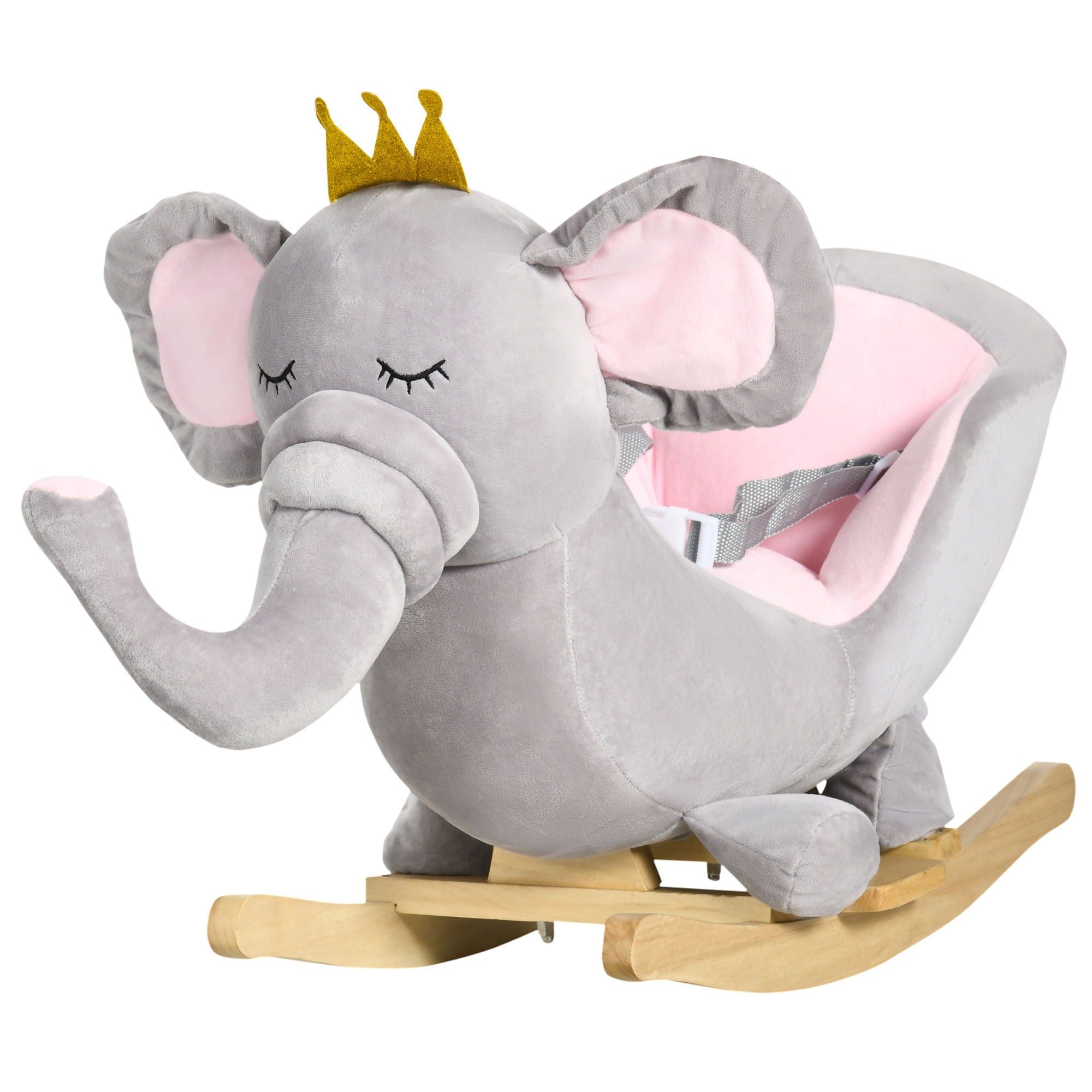 Gray Elephant Rocking Horse with Sound