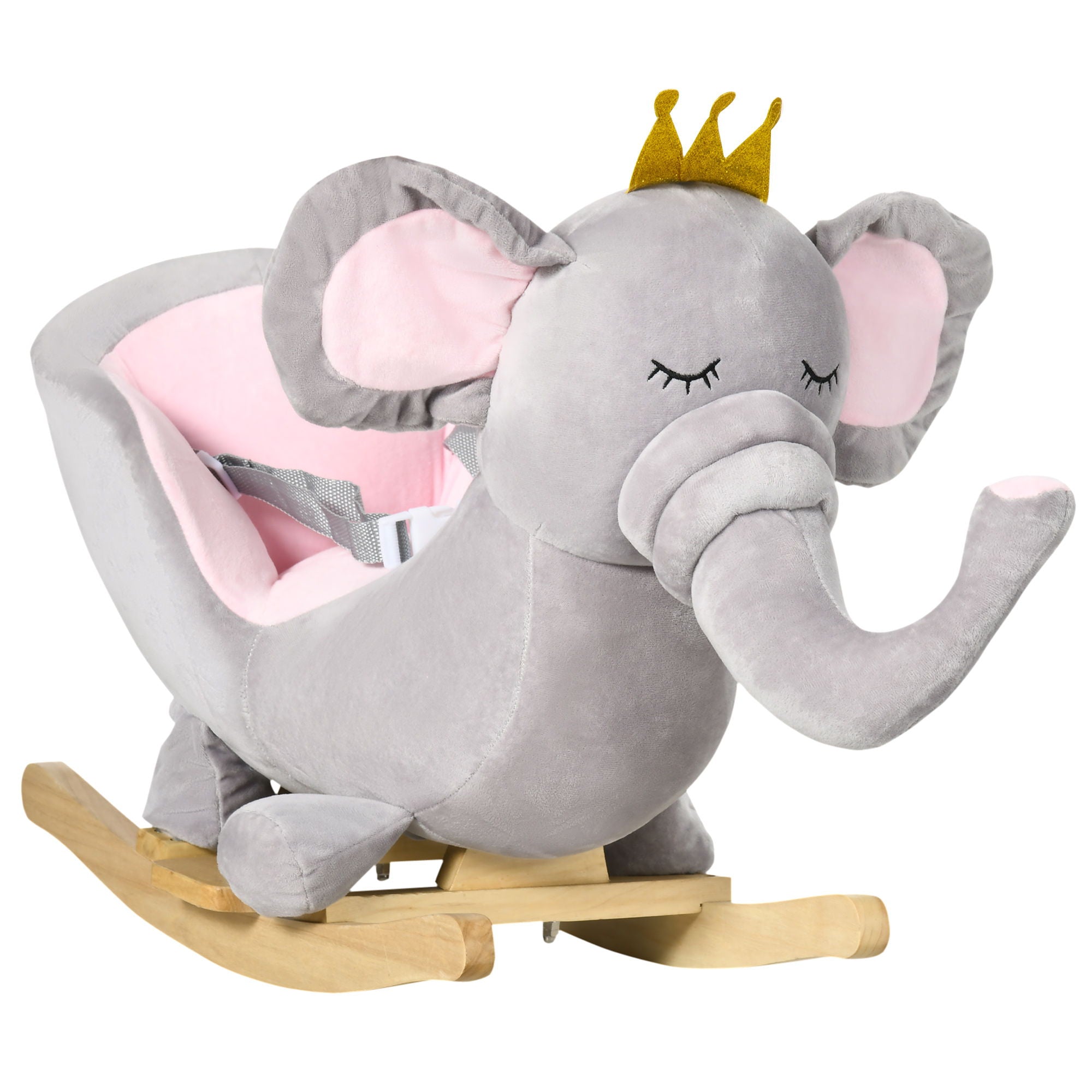 Gray Elephant Rocking Horse with Sound