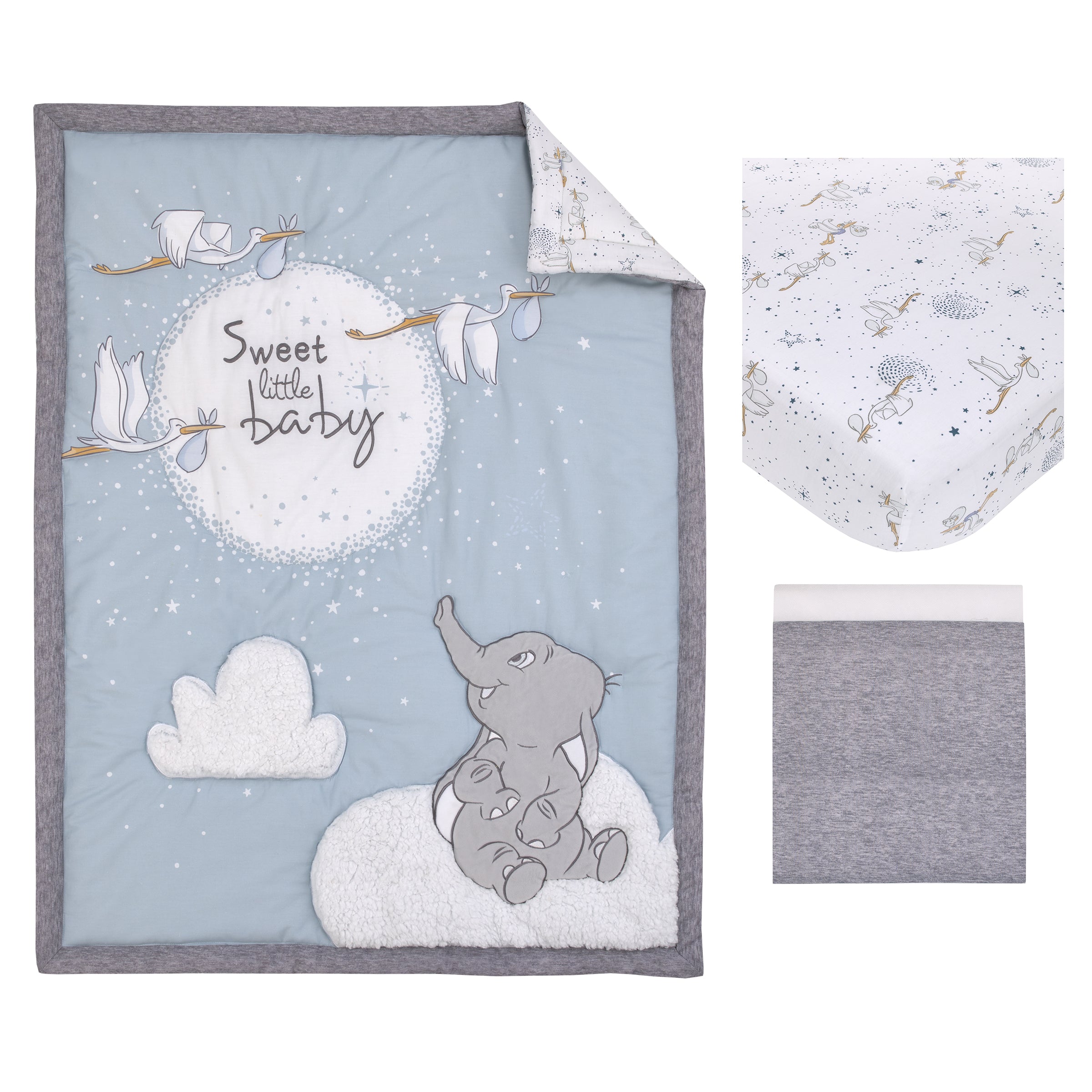 Dumbo Sweet Little Baby 3-Piece Crib Bedding Set