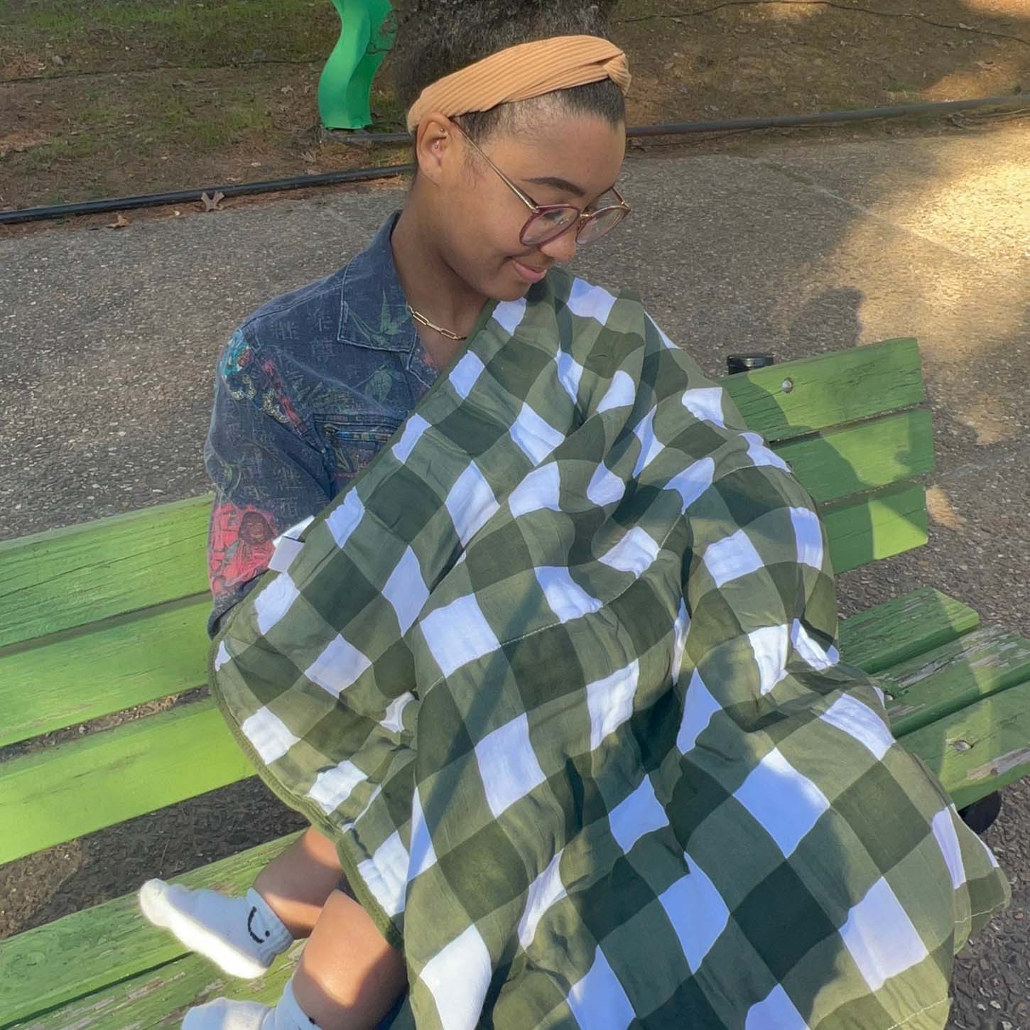 Green Buffalo Check Quilt